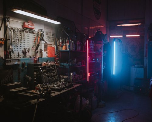 Colourful digital workshop track in the fictional Neon Workshop Rally game